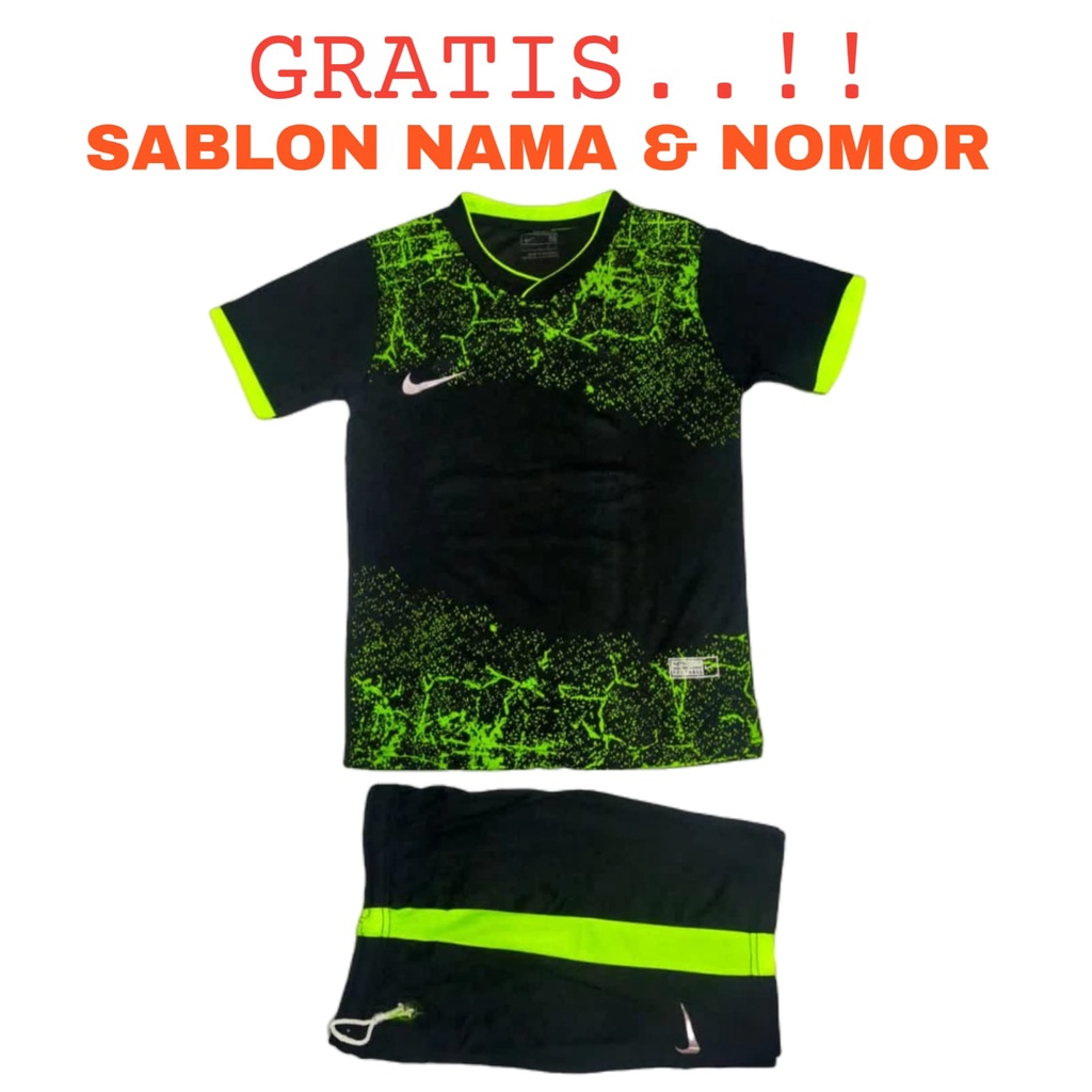 ( FREE SABLON NAMA &amp; NOMOR ) Baju olahraga anak laki/perempuan baju bola futsal volly badminton bulutangkis usia SD SMP