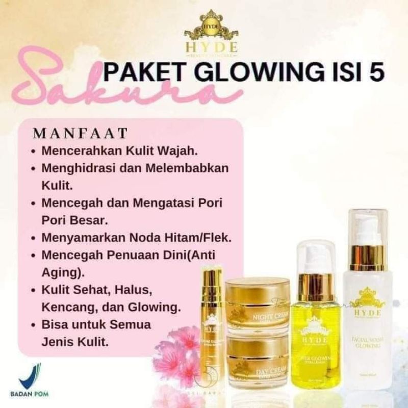 [FREE GIFT] HYDE SKINCARE PAKET GLOWING ISI 5 FORTE | SERUM LEMON / SERUM SAKURA