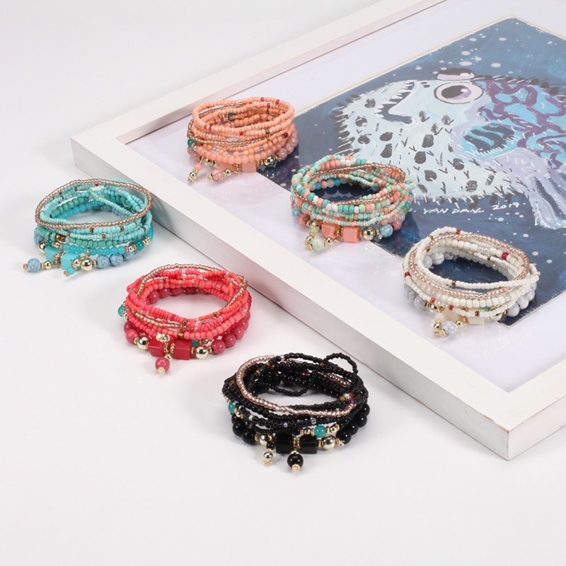 Gelang Manik-Manik Multilayer Gaya Bohemian Untuk Wanita Handmade