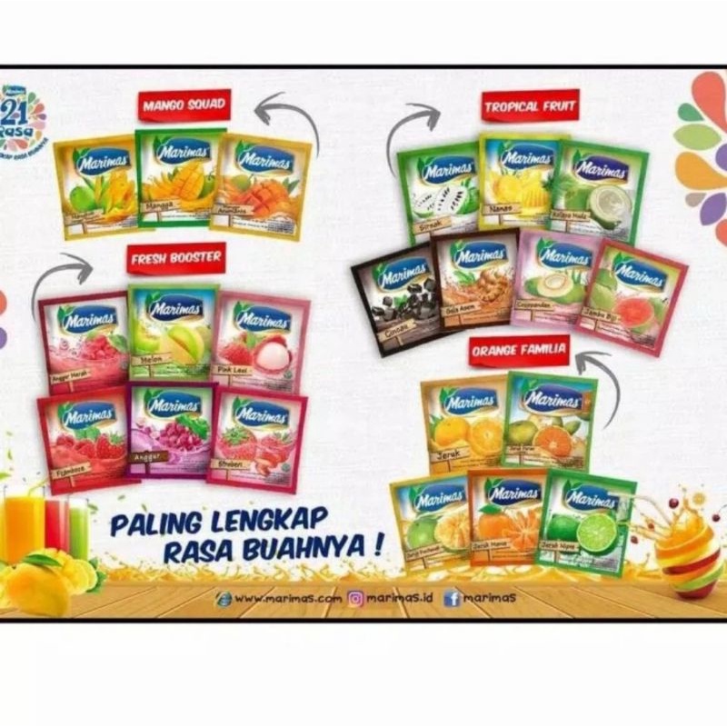 

Minuman Marimas Aneka Rasa Renceng isi 10 sachet