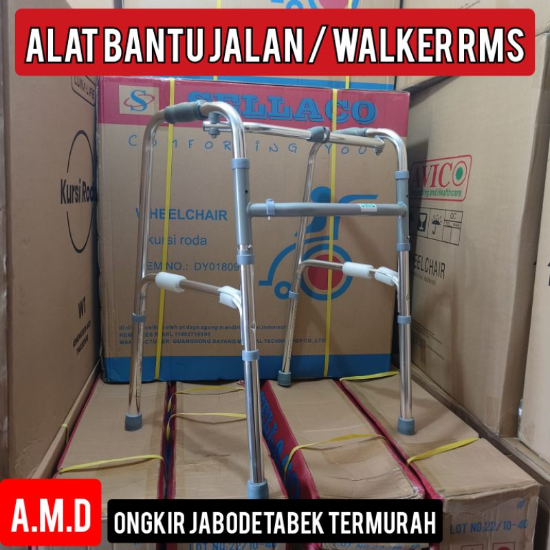 alat bantu jalan walker roda/walker tanpa roda tongkat jemuran