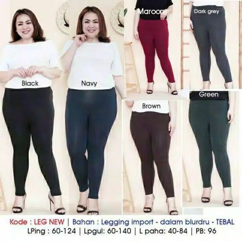 Legging Polos Fleece Jumbo import  / legging tebal lapisan bludru all size 990