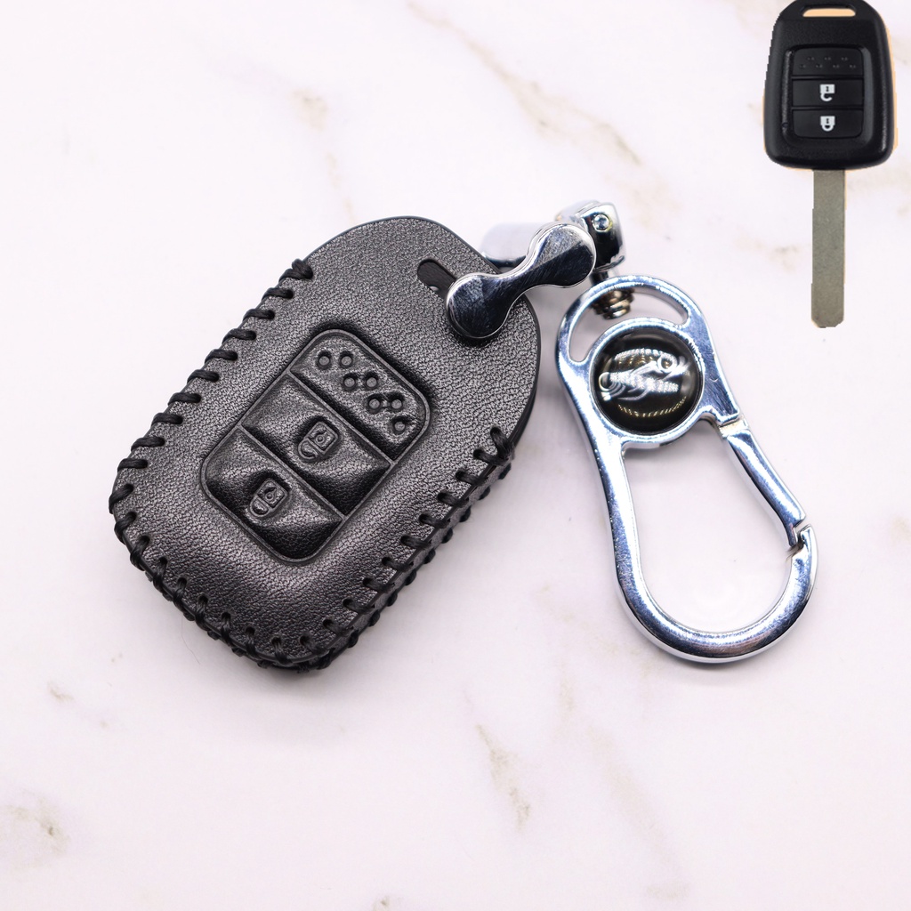 Cover Kunci Mobil Keyless Bahan Kulit Dengan Gantungan Kunci Metal Untuk Honda HRV City Accord BRV CRV Jazz Civic