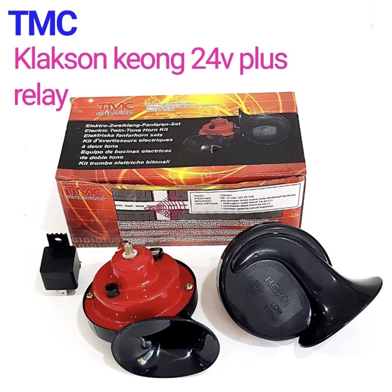 Klakson keong 24Volt buss/truck + relay TMC