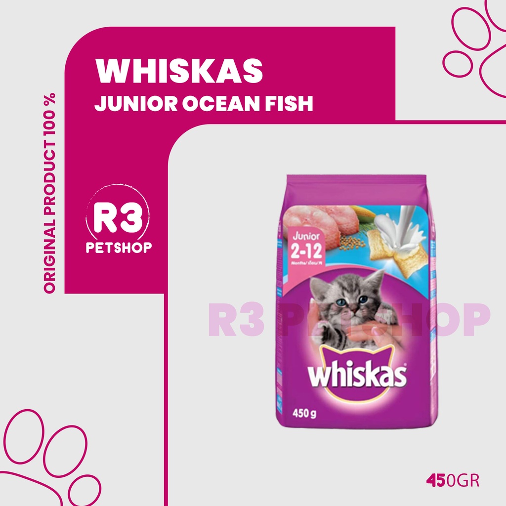 Makanan Kucing kering murah WHISKAS JUNIOR 450gr All Varian