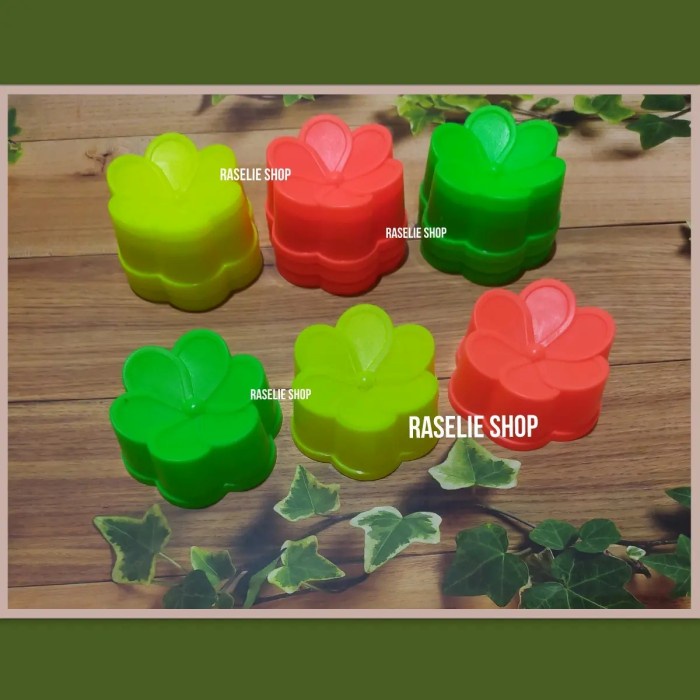 TERBARU Cetakan Plastik Set 12pcs Jasmin Puding Agar Bolu Kukus Bunga Jasmine