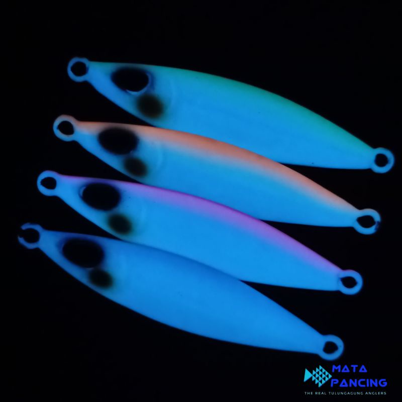 Umpan pancing metal jig gomoh 30gr gid glow in the dark satu sisi