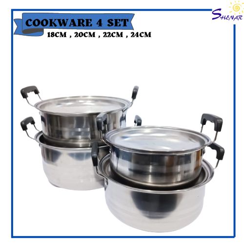 SHENAR - STAINLESS STEEL COOKWARE PANCI SET ISI 4PCS/5PCS