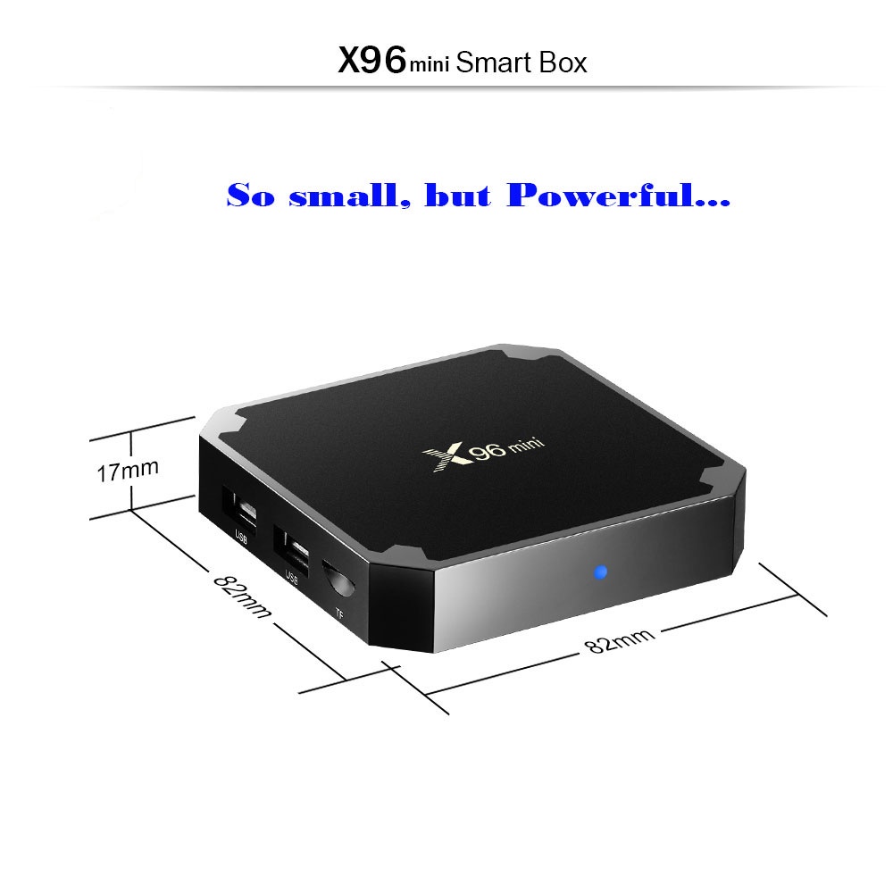 X96 Smart TV Box Android 7.1 4K DDR3 1GB 8GB - Black - OMMP0YBK