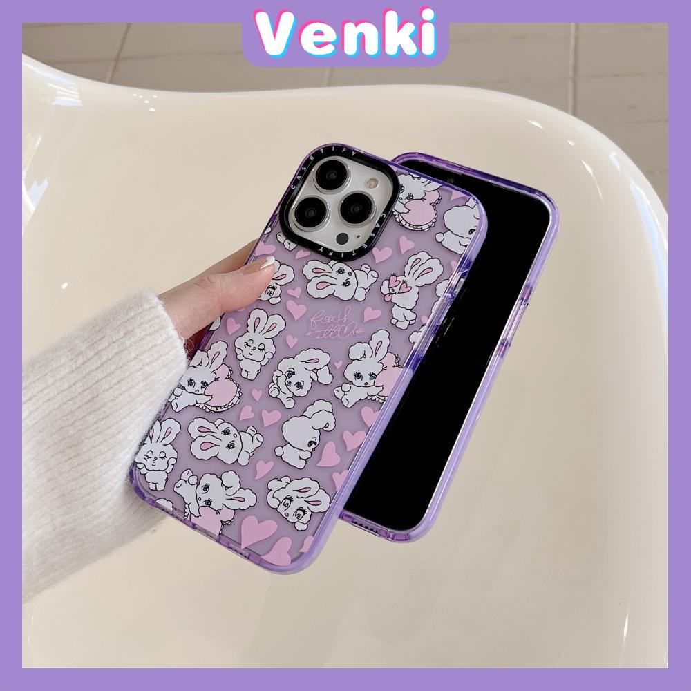 Case iPhone 14 Pro Max Thickened Silicone Soft Case Clear Purple Cute Bunny Shockproof Camera Protection Compatible For iPhone 13 12 11 Pro Max XR XS 6 6S 7 8 Plus