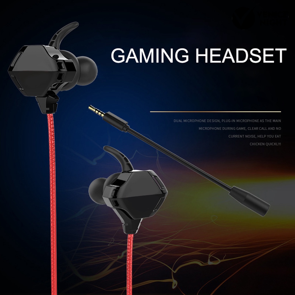 (VNEP) (Berkabel) G23 Earphone Wide Application Dual Microphone Black HiFi Transmisi Stabil In-ear Headphone untuk Musik