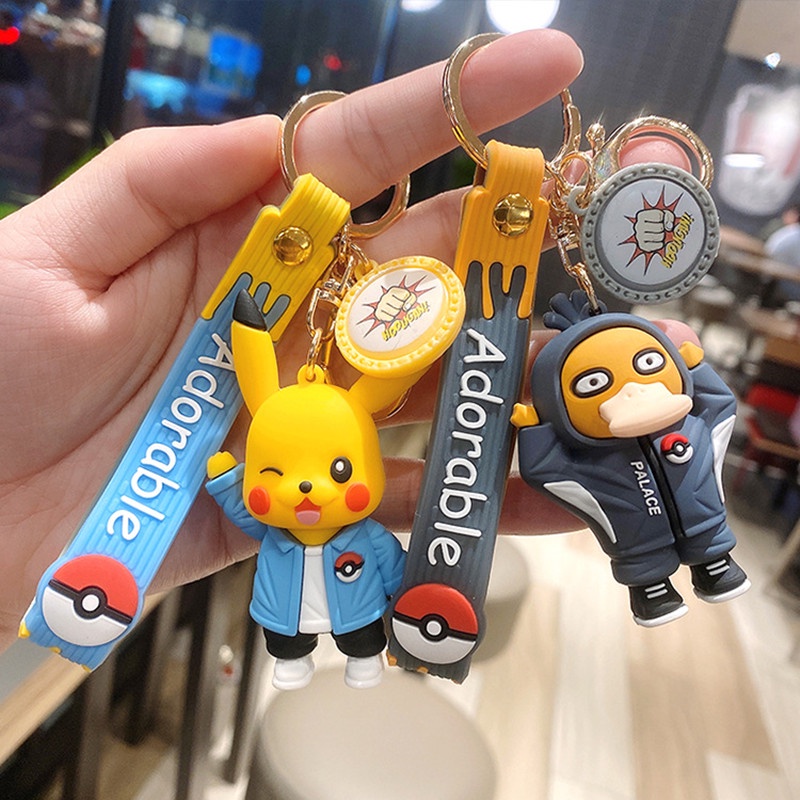 Gantungan Kunci Desain Pokemon Pikachu Charizard Psyduck Squirtle Snorlax Untuk Anak Dan Dewasa