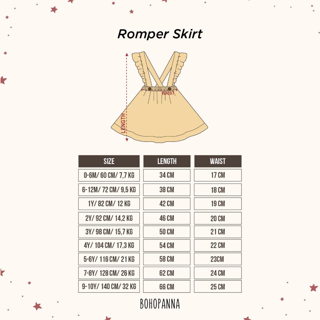 BOHOPANNA ROMPER SKIRT 1-10 TAHUN Rok Jumpsuit Ruffle Anak Perempuan CBKS