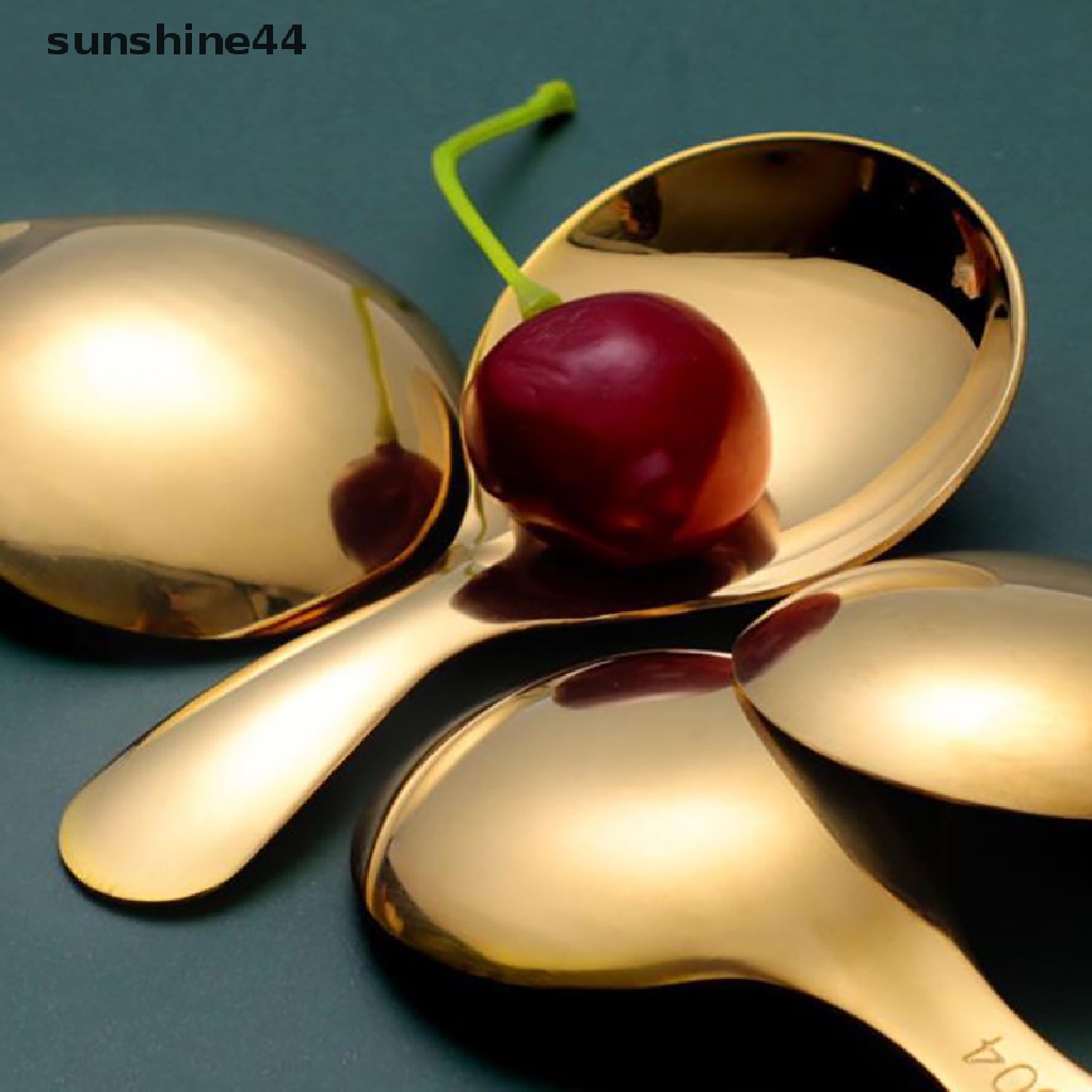 Sunshine Sendok Teh / Gula / Garam / Bumbu Bahan Stainless Steel Dengan Gagang Pendek