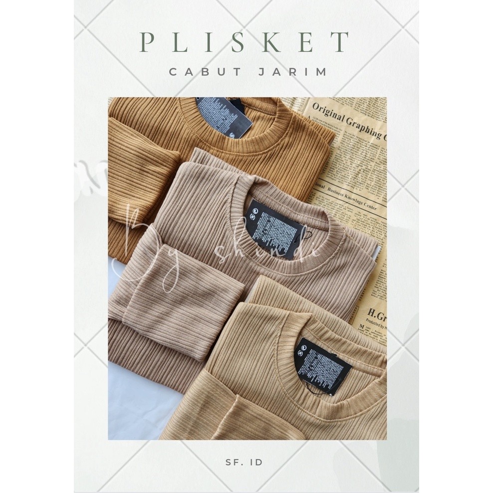 KAOS RIB PLISKET / Kaos lengan panjang / KAOS CABUT JARUM PLISKET / Kaos murah