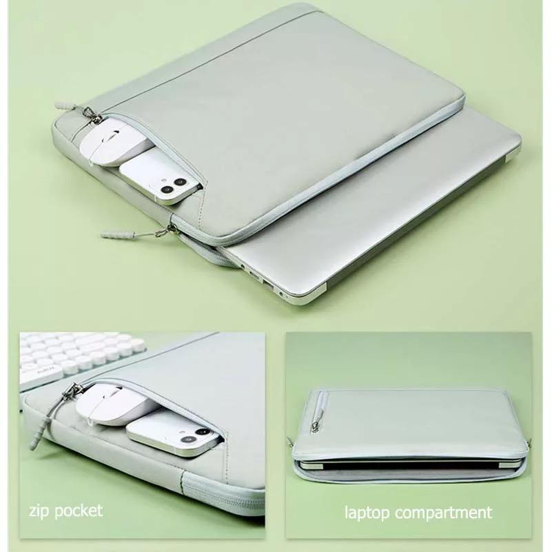Tas Laptop Softcase macbook nylon zipper side 14 inch pink