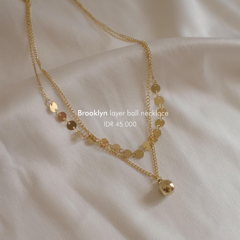 Ark.co - BROOKLYN layer ball necklace kalung rantai tumpuk minimalis