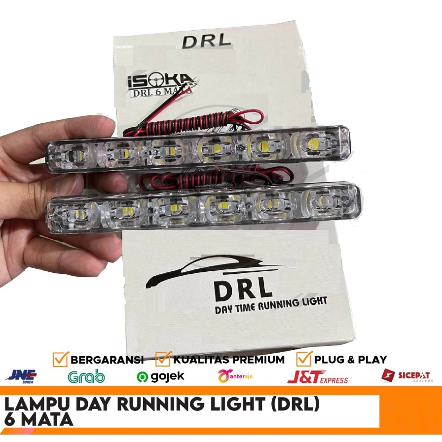 Lampu Mobil DRL 6 Mata nyala terang