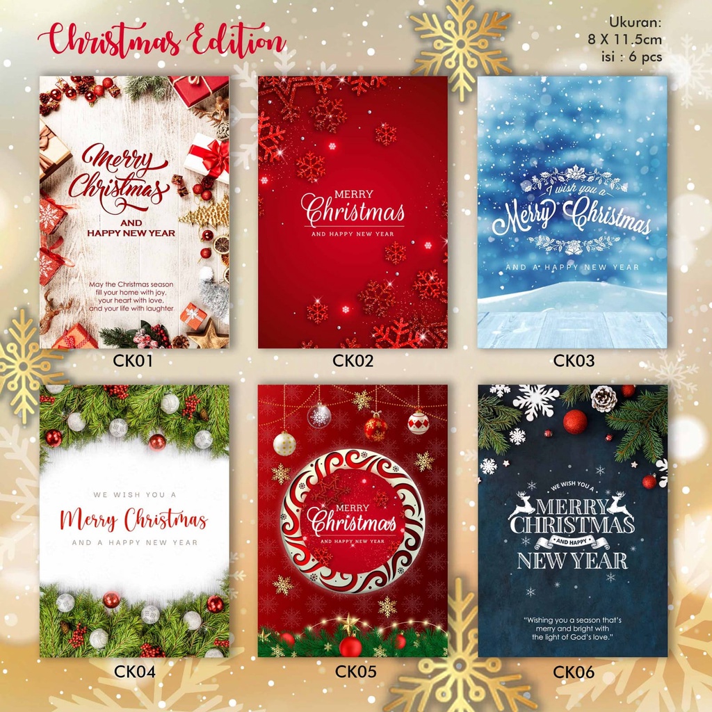

AMPLOP NATAL MODEL PENDEK, CHRISTMAS ENVELOPE ISI 6PC
