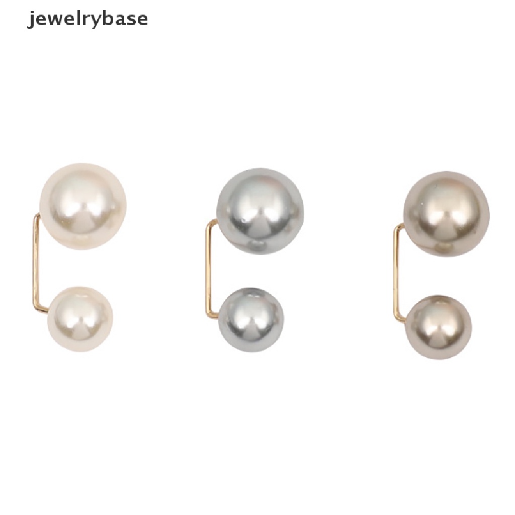 3pcs / Set Bros Pin Mutiara Besar Anti Pudar Untuk Pakaian