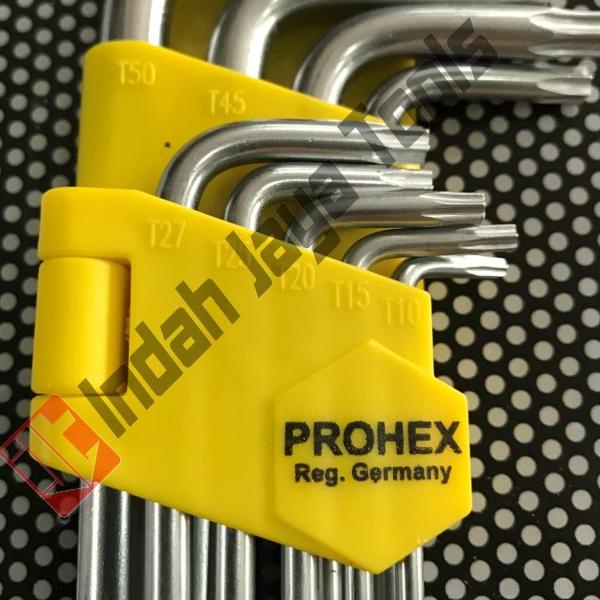 HASSTON 1866-902 Kunci L Set Bintang PANJANG T10-T50 Long Star Prohex