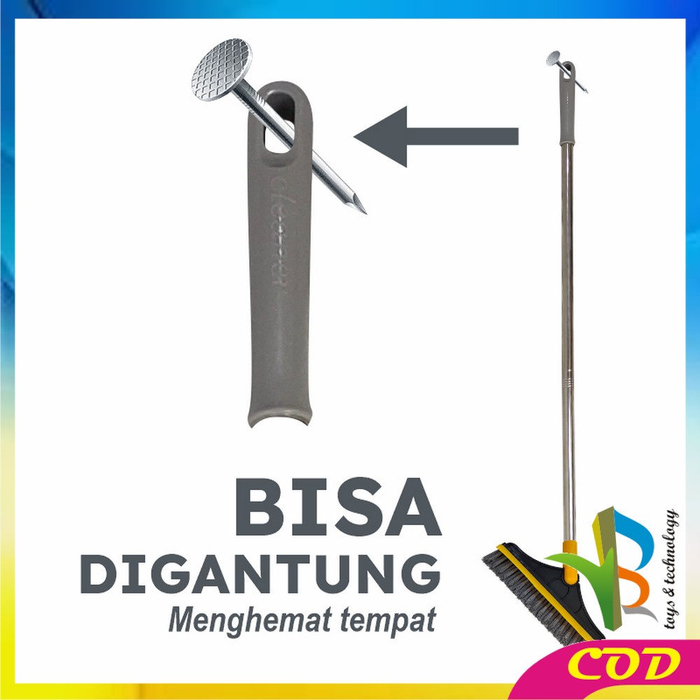 RB-C535 Sikat Kamar Mandi Dorong Fleksibel Dengan Wiper / Pembersih Lantai Kaca / Sikat WC / Sikat Toilet Serbaguna