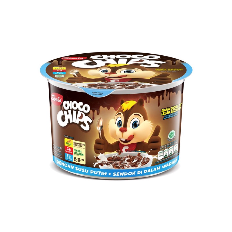 

SIMBA Choco Chips Sereal Cokelat + Susu Putih Cup 37gr