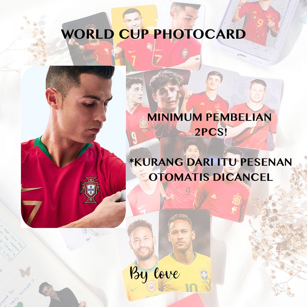 (READY STOCK) PHOTOCARD WORLD.CUP QATAR/EURO 2024/PIALA _DUNIA 2022/SEPAK BOLA SPANYOL/ARGENTINA/BELGIUM/PORTUGAL/SOUTH KOREA/ENGLAND/FRANCE/BRAZIL/RONALDO/MESSI/GAVI/SON/NEYMAR