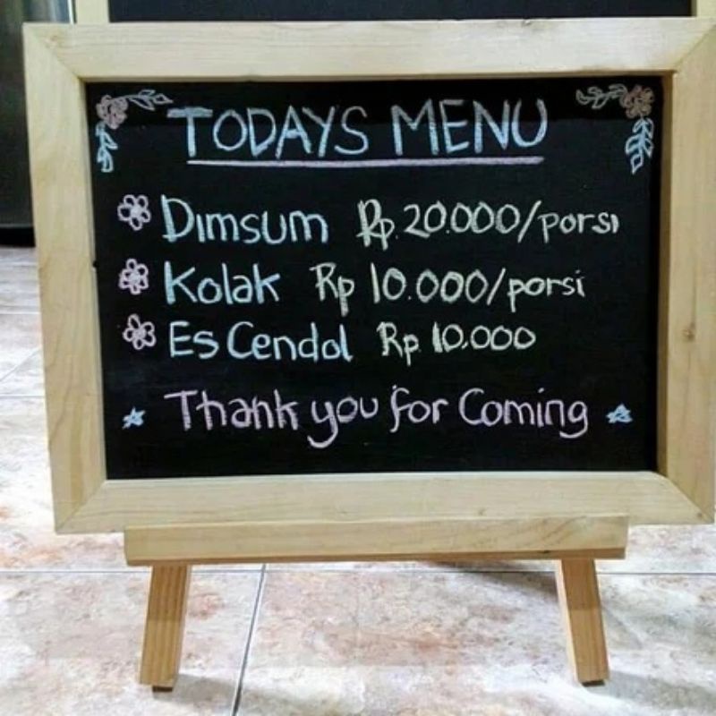 

Papan Tulis Kapur Ukuran 20×30 cm/Papan Tulis Mini/Chalkboard/Blackboard/Papan Tulis Menu Kafe/ Pajangan Weding Pernikahan/Souvenir/Bazaar/Home Decore