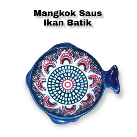 Mangkok Saus / Sambal Keramik Motif Ikan Rusa Ukuran 12cm Harga/Pc&quot;