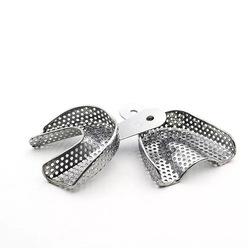 Sendok cetak gigi HIGH QUALITY rahang atas bawah S M L stainless steel besi metal partial impression tray ALICE DENTAL sendok cetak sebagian anterior posterior