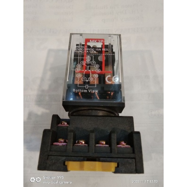 Relay DC 24V MK3P 11pin + Soket merek ZN jual per/5sett  riley dc 24v mk3p-i
