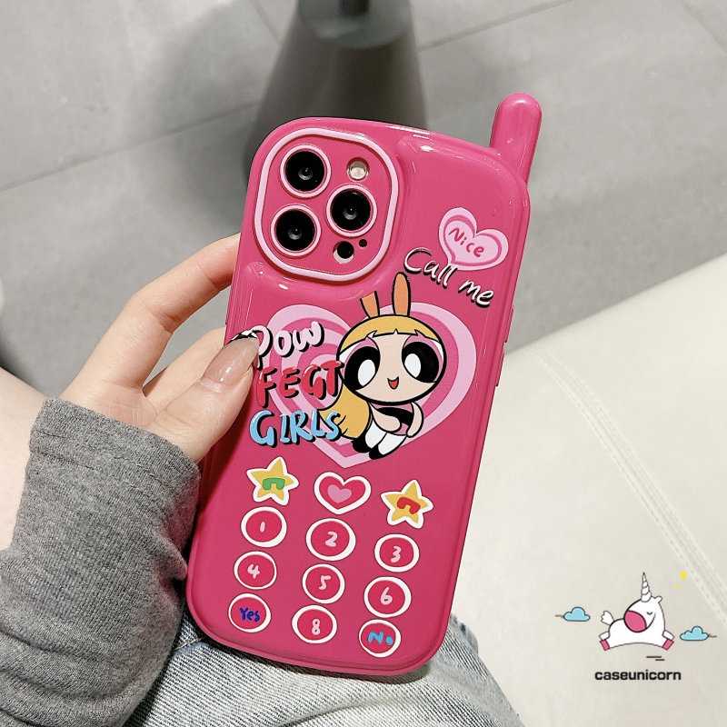 Kartun Gadis Cinta Hati Telepon Bentuk Case Kompatibel Untuk iPhone XR 11 12 13 14 Pro MAX 14 7 8 Plus X XS MAX Bantal Udara Retro Vintage Kepribadian Cellular Soft Cover