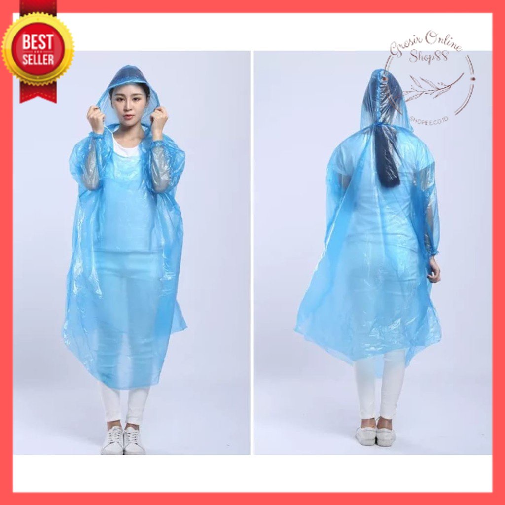 GOS - D101- Jas Hujan Plastik / Jas Hujan Disposable Plastik / Jas Hujan Sekali Pakai Rain Coat