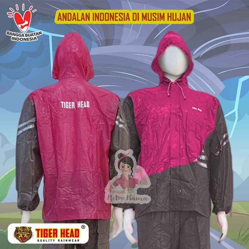 Jas Hujan Jaket Celana Stelan Stretch Tornado TIGER HEAD 68282