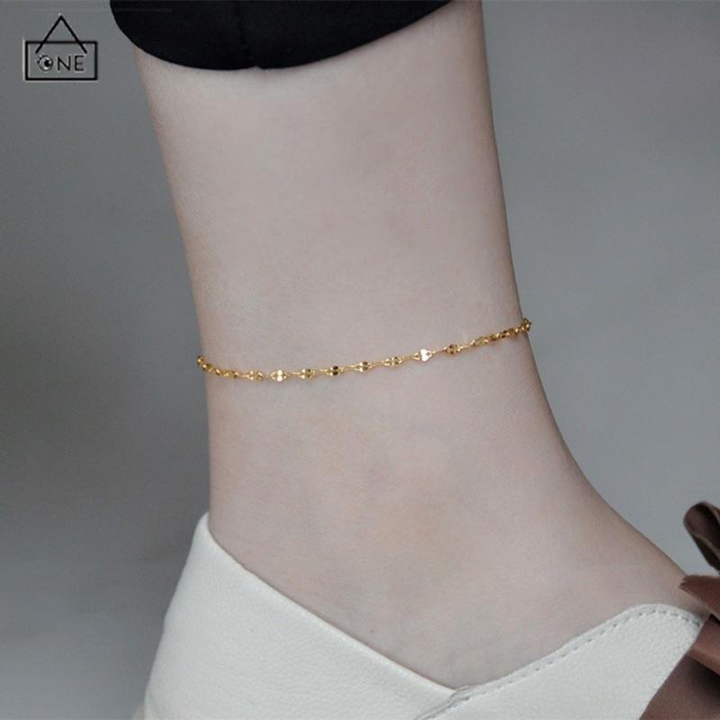 COD❤️Gelang Kaki Titanium Lapis Emas 24k Gold Anti Luntur  Anti Karatan-A.one