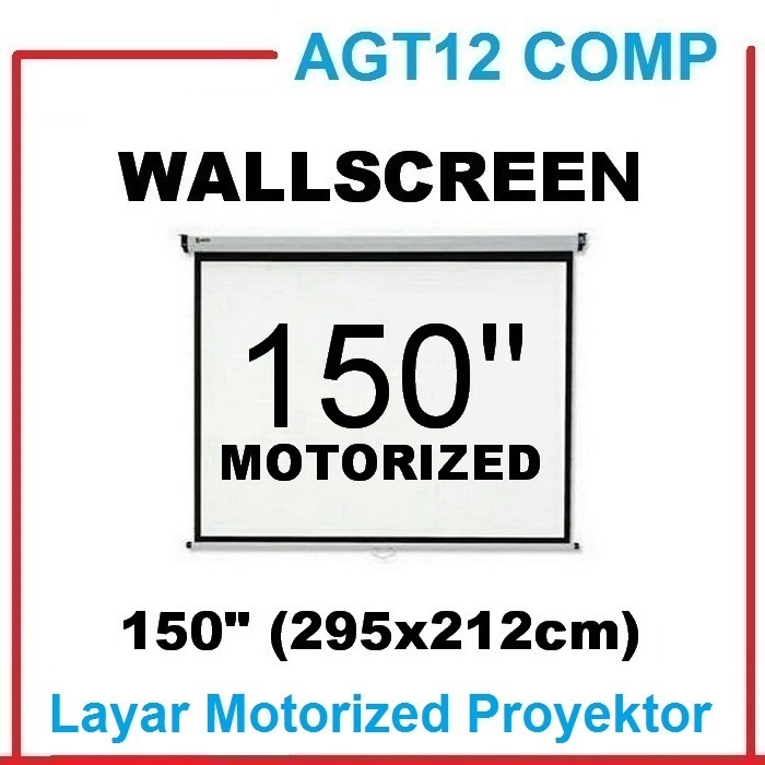 Layar Proyektor Otomatis 150 Inch Layar Proyektor Gantung Wallscreen Remote Motorized Projector Scre