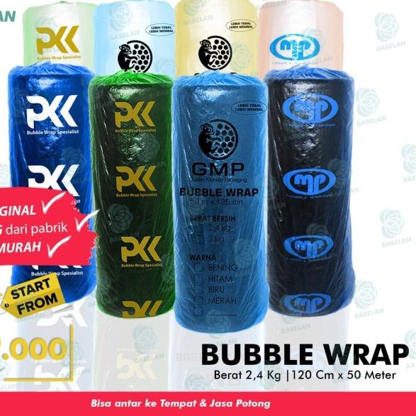 

Bubble buble Wrap Mulia Pack GMP PKK 2,4 kg roll 125 cm x 50 meter - SIP, Bening