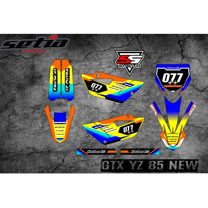 Decal Stiker Striping GTX YZ 85 NEW, BEBEK STANDAR YZ 85 NEW FULL BODY (CODE 4)
