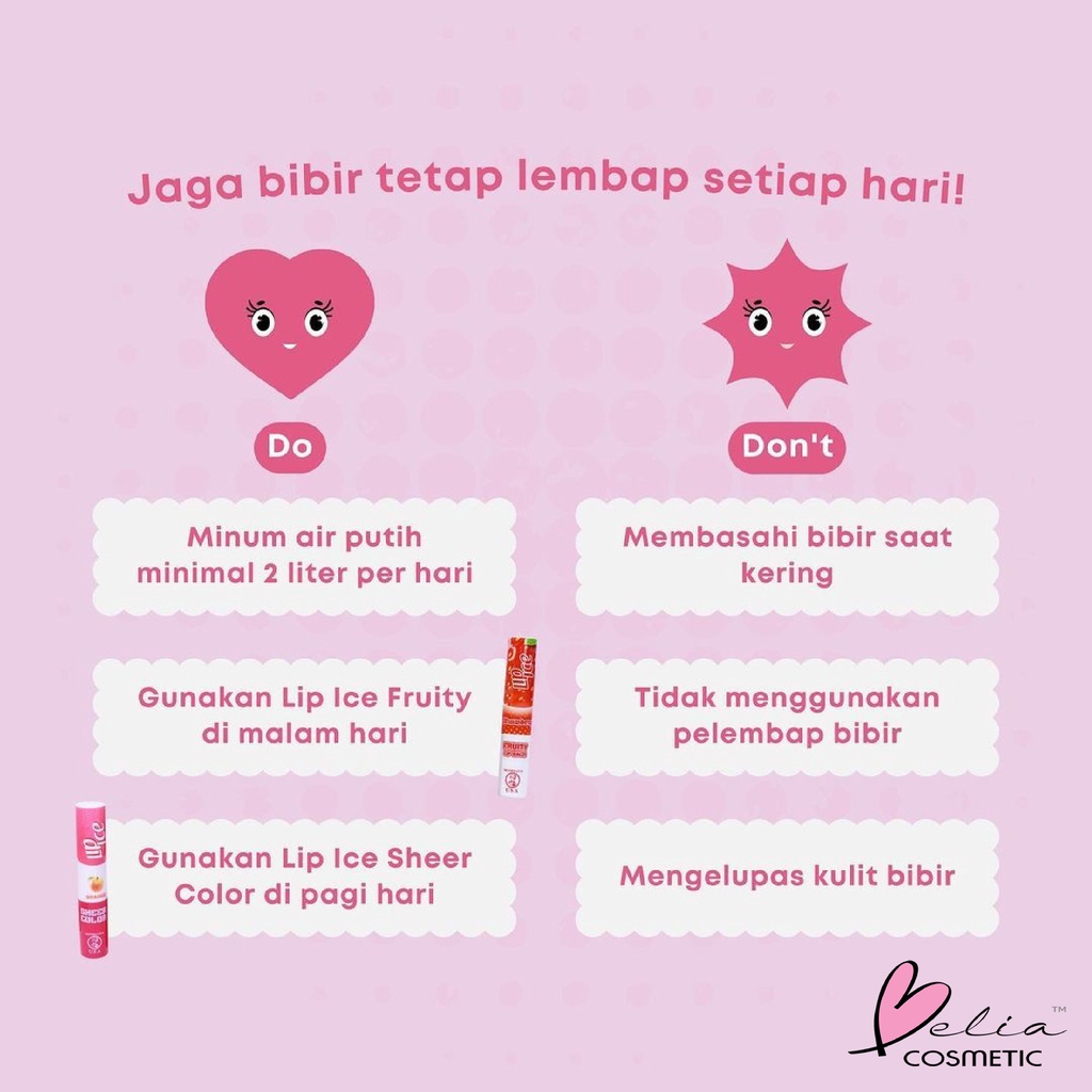 ❤ BELIA ❤ LIP ICE Sheer Color Lip Balm 2.2g | Fruity Lip Balm | Lip On Lip Velvet Matteness | Lipbalm pelembab bibir warna pink natural alami | BPOM