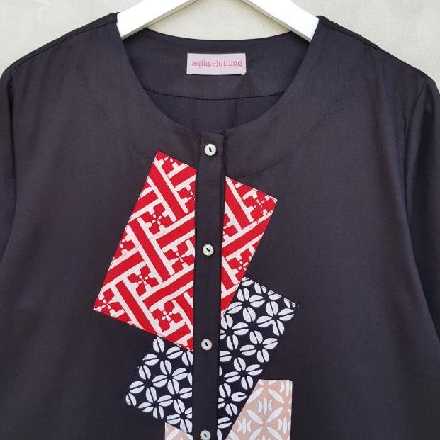 Batik atasan lucu dan unik A0515 Hitam - S-M