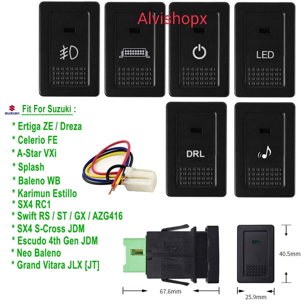 Switch Saklar DRL Foglamp Suzuki Ertiga - Swift - SX4 - Escudo - New Baleno - Karimun Estilo