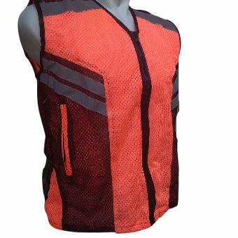 rompi proyek jaring jala safety - hitam oren, M