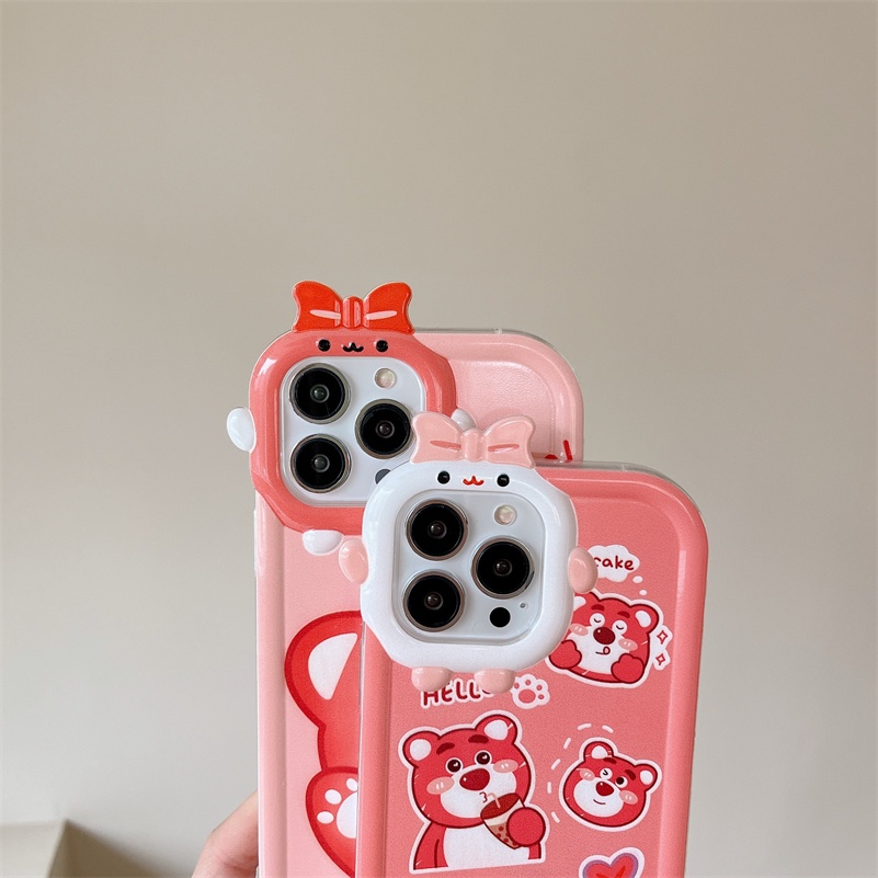 Soft Case Tpu Motif Beruang Untuk iPhone 14 13 12 11 Pro Max X Xr Xs Max 7 8 6 6s Plus SE 2020