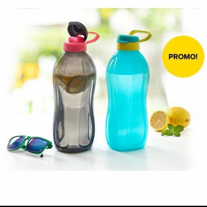 Botol minum eco bottle 2 liter Biru Tosca Hitam