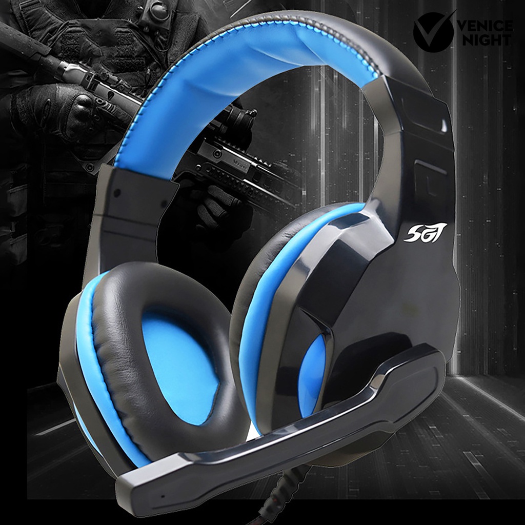 (VNEP) (Berkabel) Headphone 40mm Speaker Noise Reduction Over-Ear Computer Headphone dengan Mikrofon untuk E-Sport