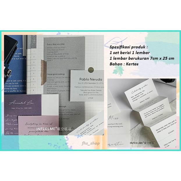 

5 Lembar Decor Paper DIY Buku Diary Deco Planner Journal Decorative Stationery Set