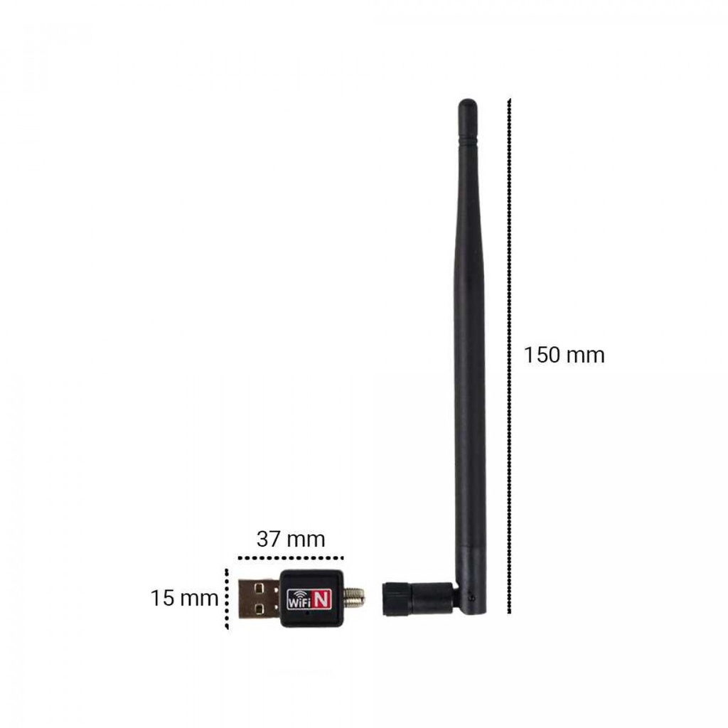 USB Dongle Wireless Adapter 802.11N 150Mbps Dengan Antena