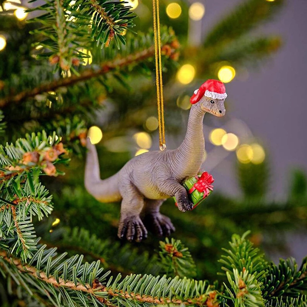 1 Pc Ornamen Gantung Bentuk Kartun Dinosaurus 3D Untuk Dekorasi Pohon Natal