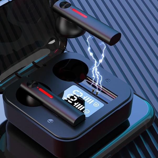 T13 Headset Bluetooth Full Bass Tws Wireless Earphone Noise Cancel - T13-HITAM